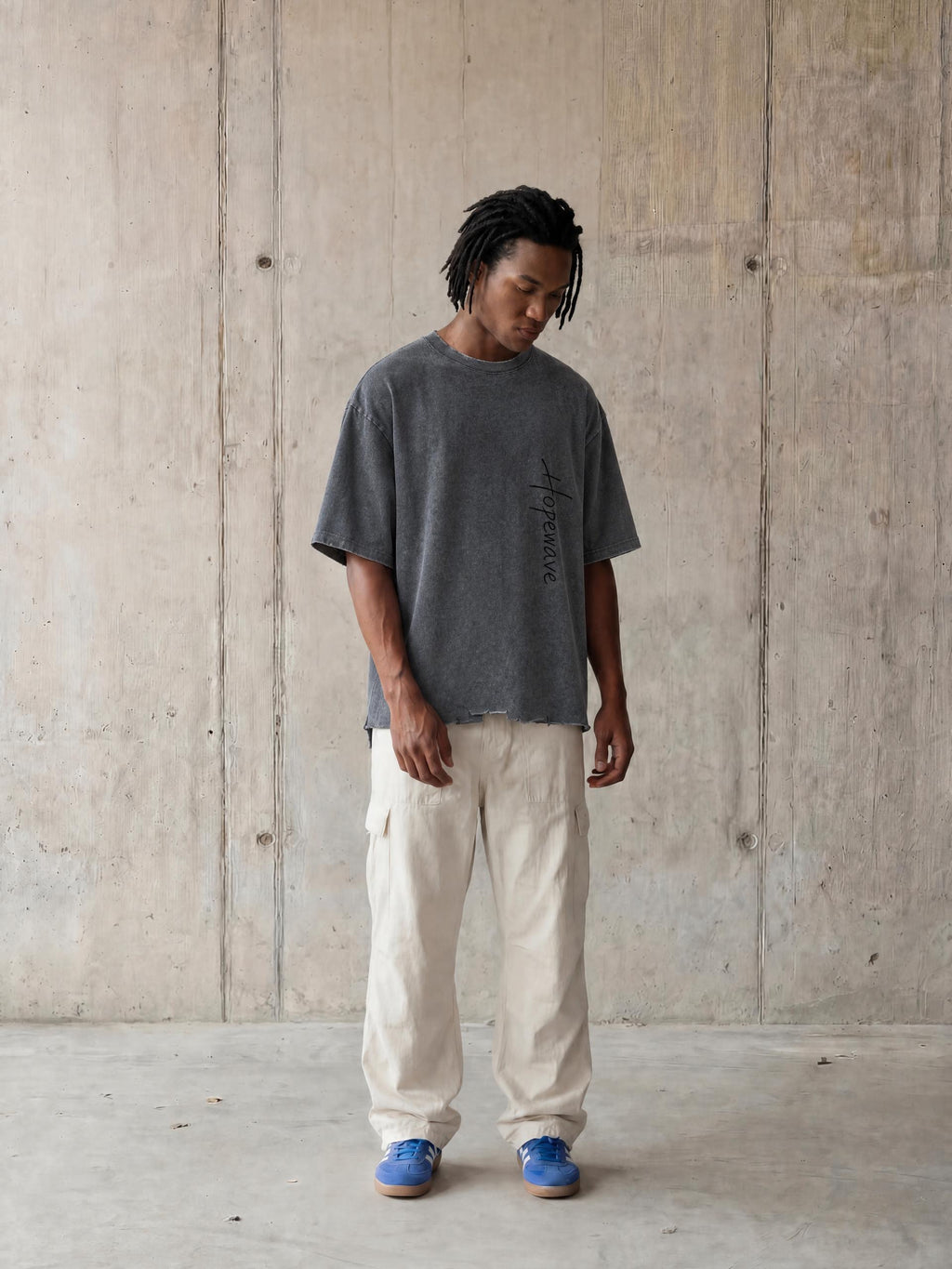 Snow Wash Raw-Hem Boxy T-shirt