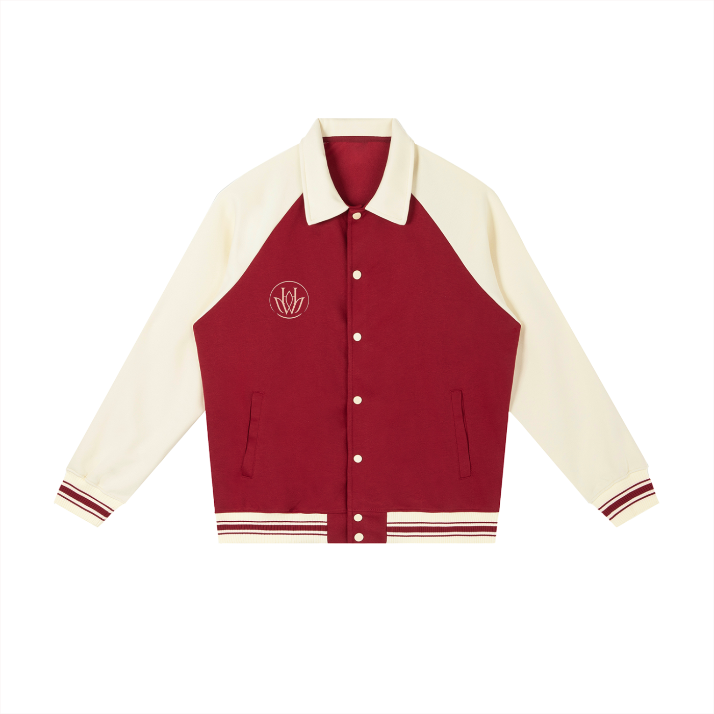 Contrast Raglan Sleeve Baseball Jacket