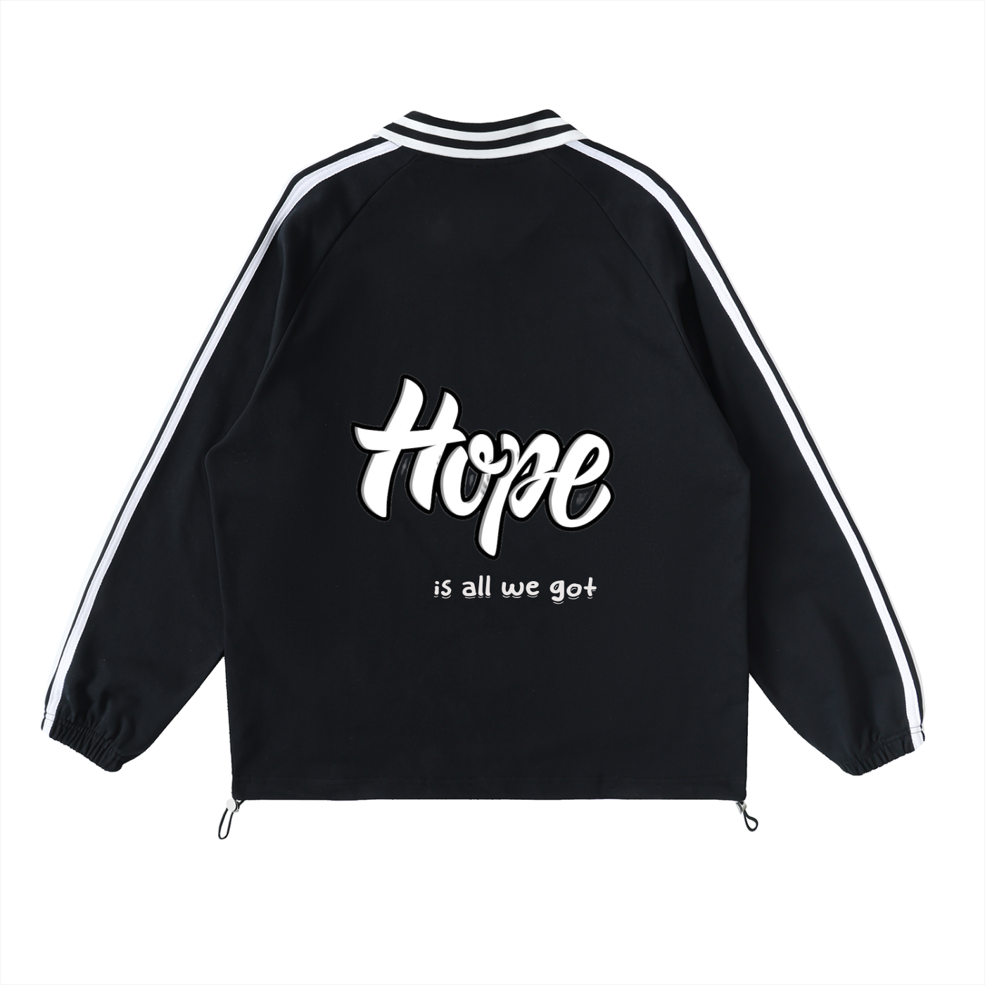 Contrast Striped Lapel Collar Sweatshirt
