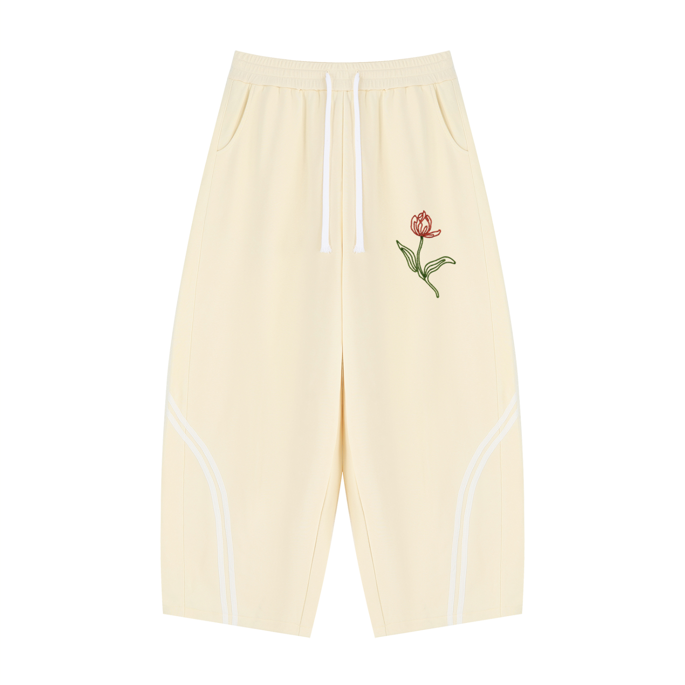Unisex Wide Leg Piping Sweatpants