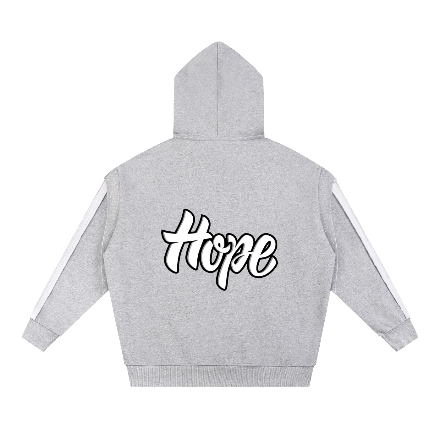 Contrast Tape Raw Edge Double Layered Zip Hoodie