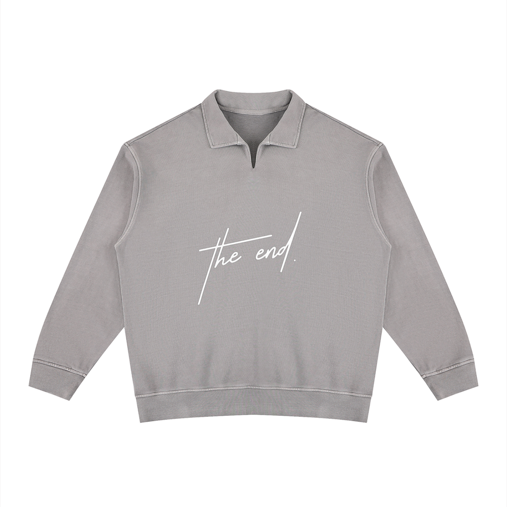 Unisex Vintage Wash Collared Sweatshirt