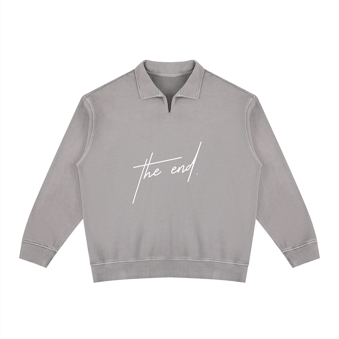 Unisex Vintage Wash Collared Sweatshirt
