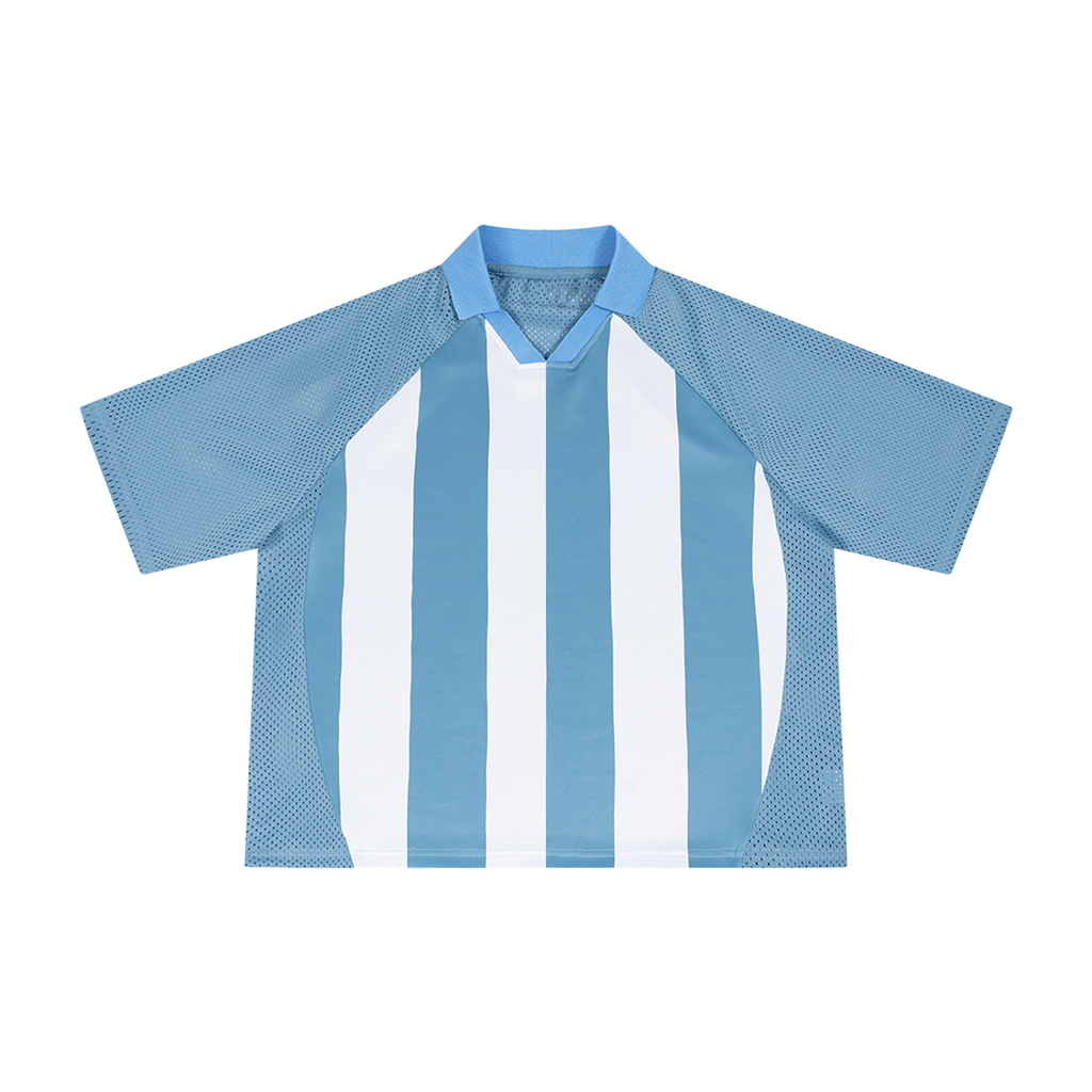 Unisex Striped Mesh Boxy Soccer Jersey