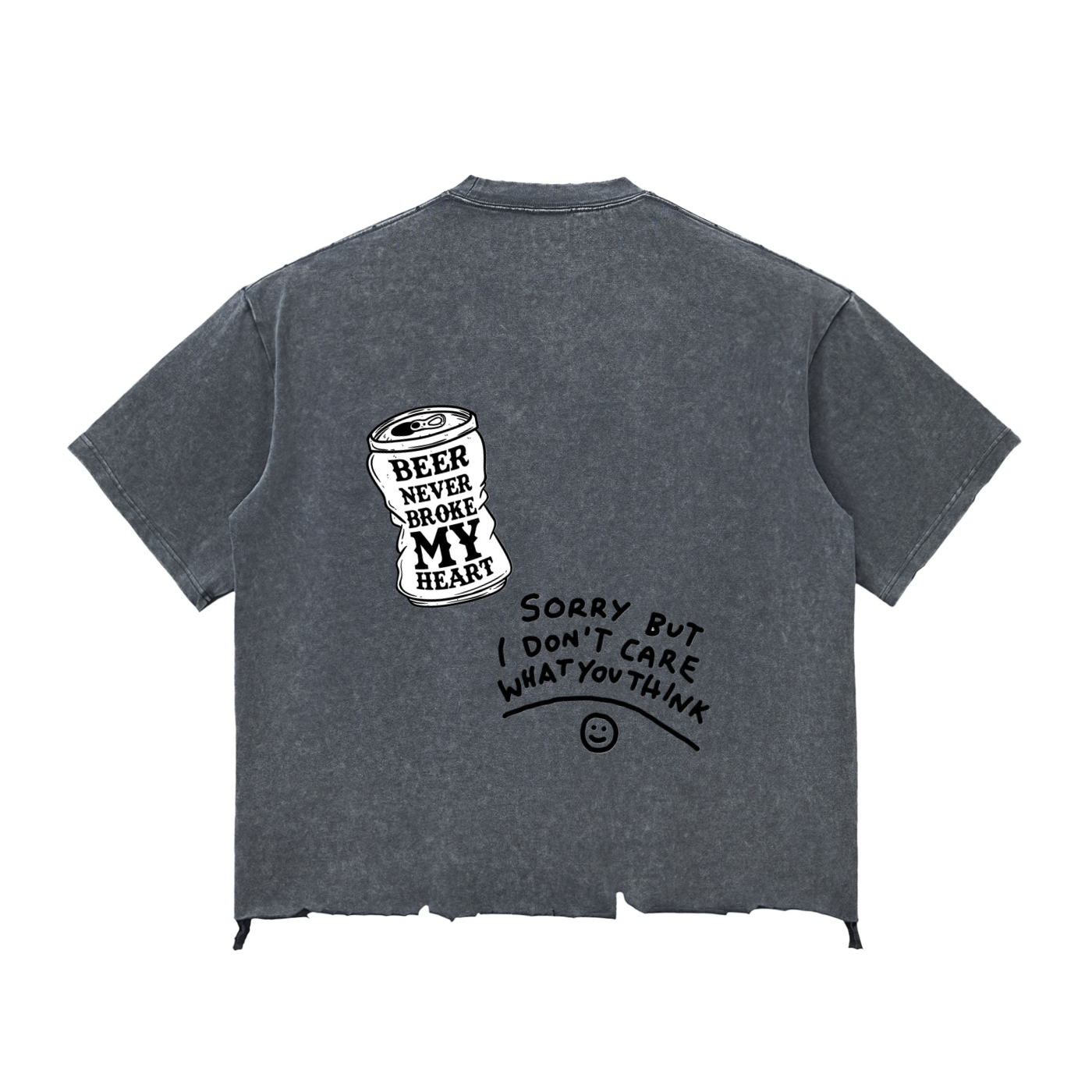 Snow Wash Raw-Hem Boxy T-shirt