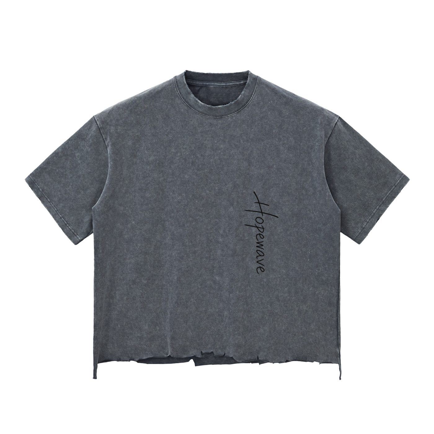 Snow Wash Raw-Hem Boxy T-shirt