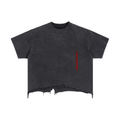 Vintage Wash Boxy Distressed Hem T-Shirt