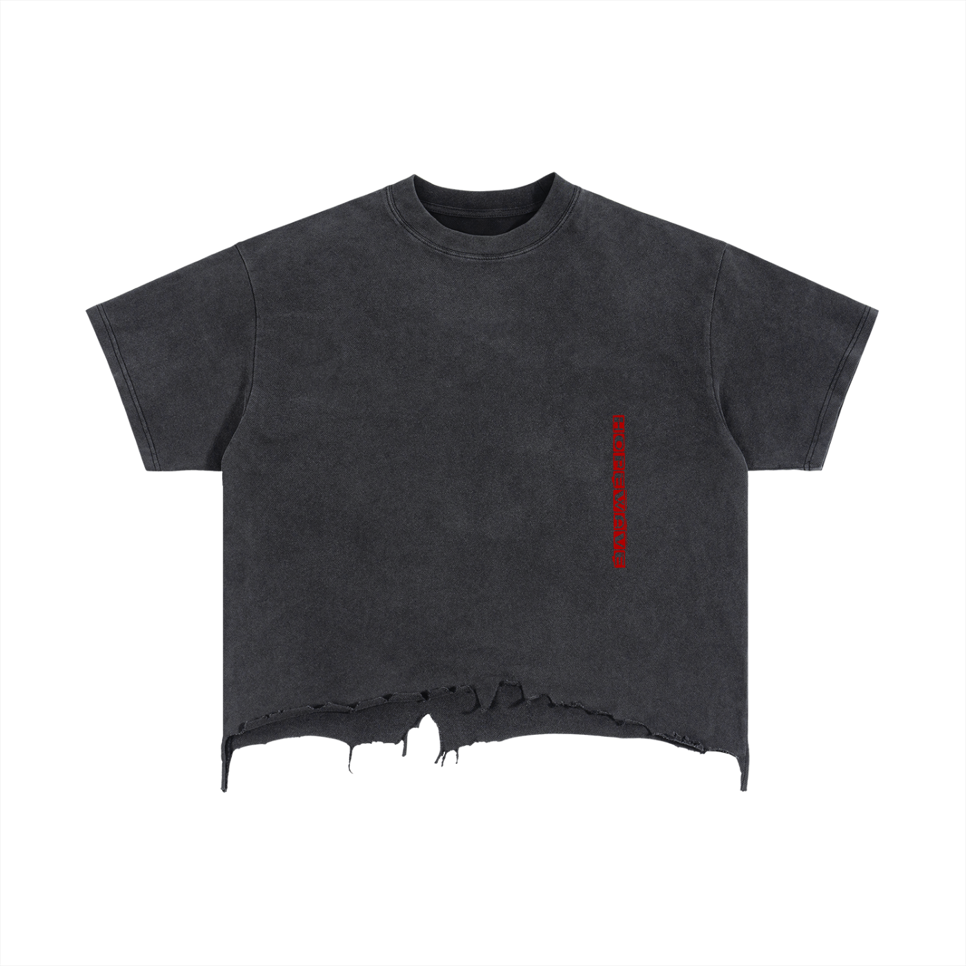 Vintage Wash Boxy Distressed Hem T-Shirt