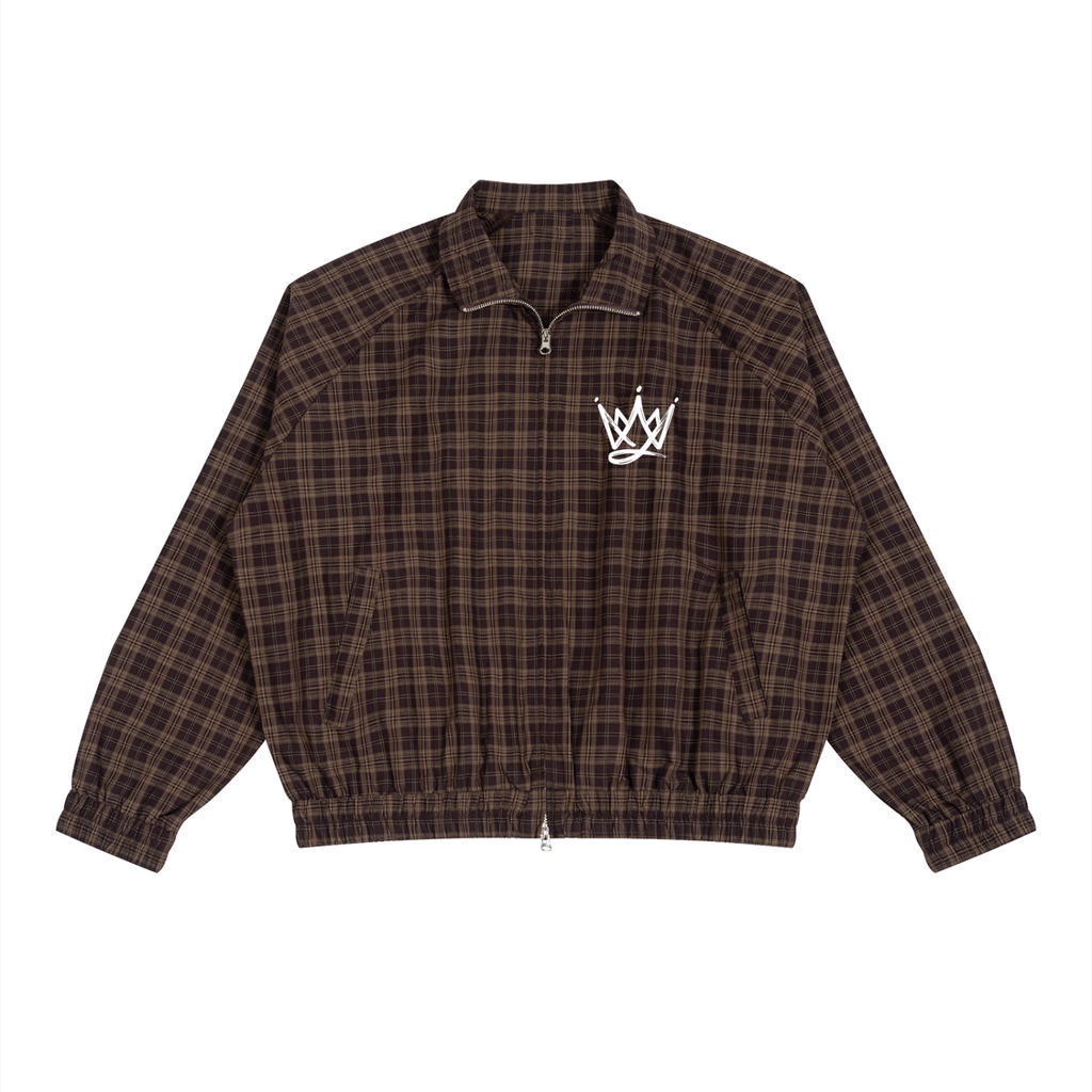 Unisex Plaid Full-Zip Track Jacket