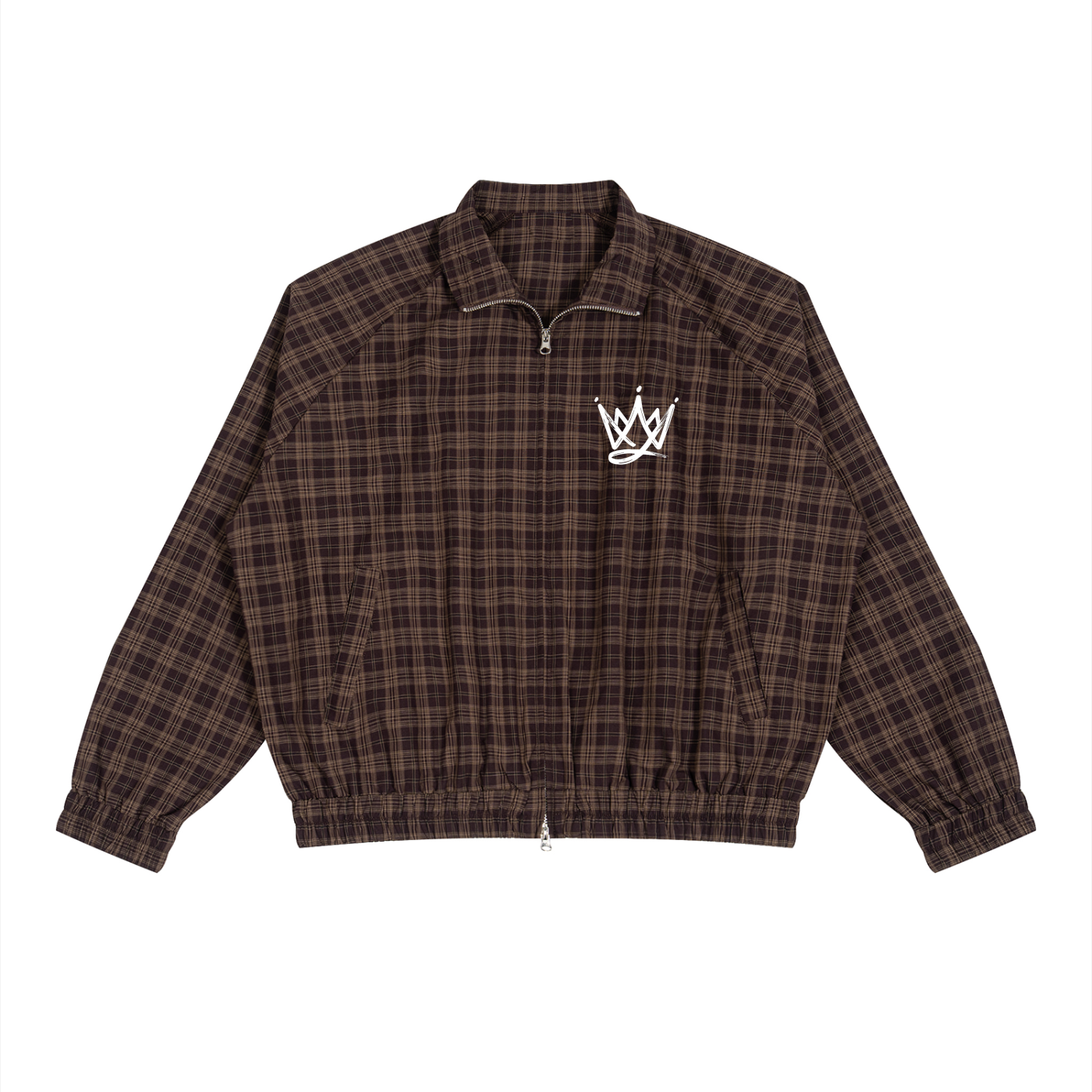 Unisex Plaid Full-Zip Track Jacket