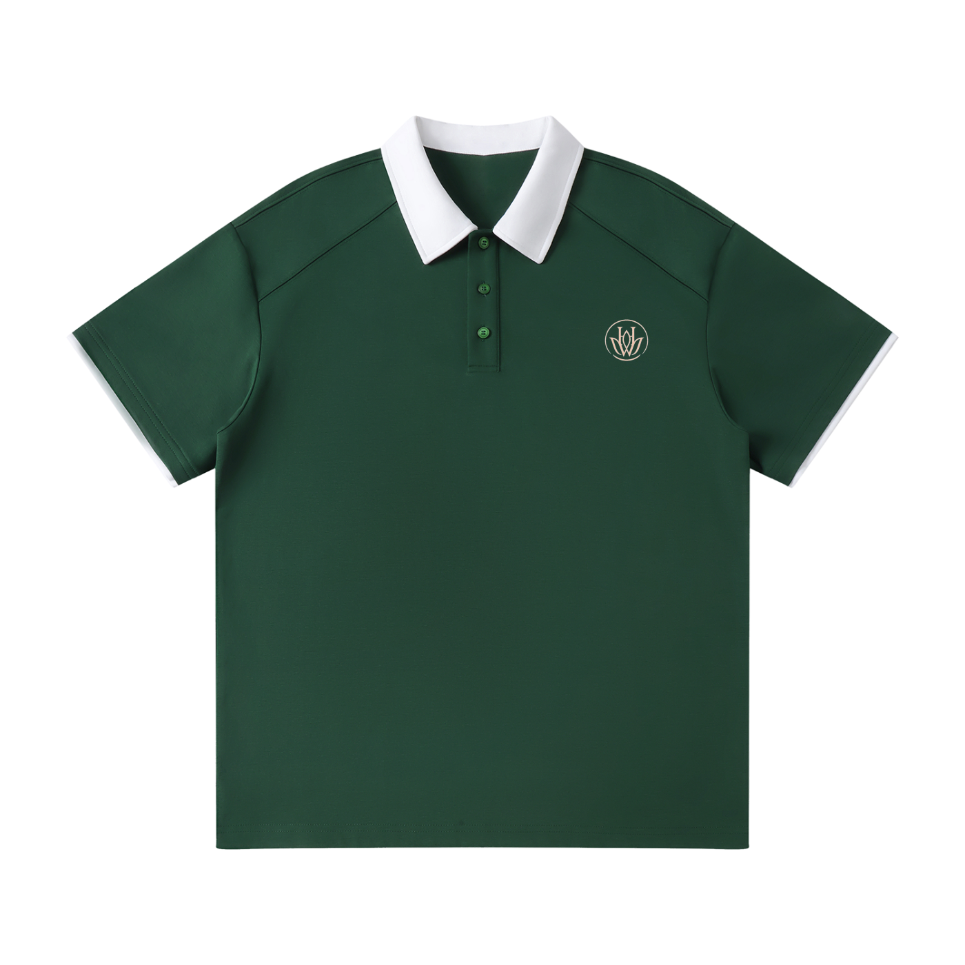 Contrast Collar Raglan Polo Shirt
