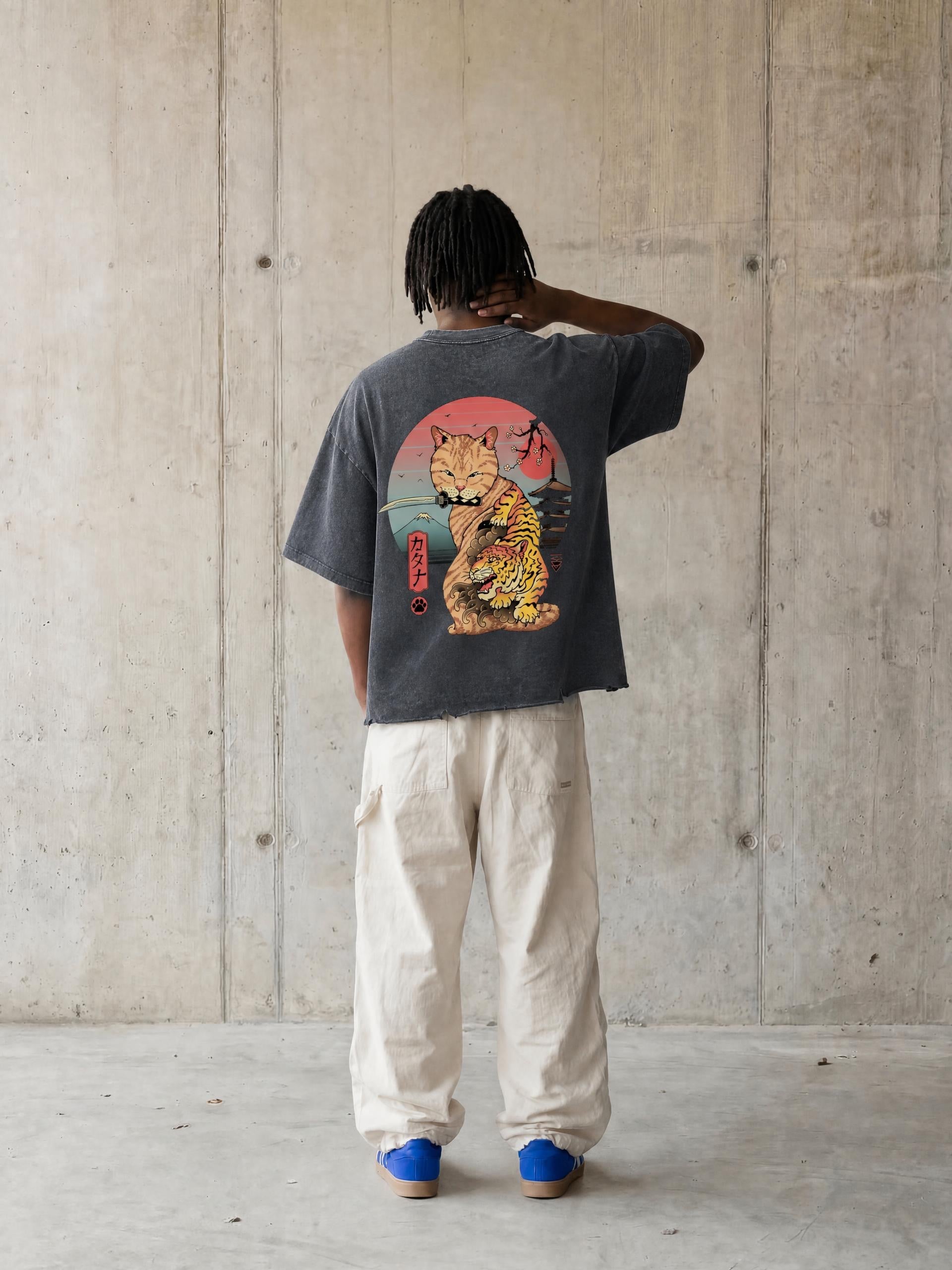 Snow Wash Raw-Hem Boxy T-shirt