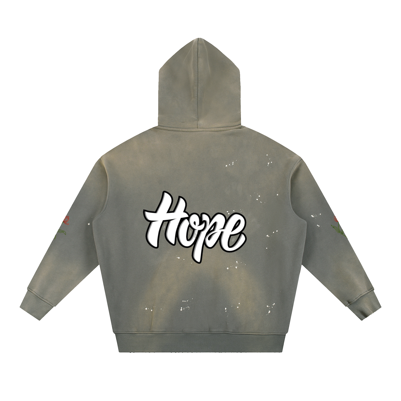 Vintage Washed Frayed Fleece Hoodie