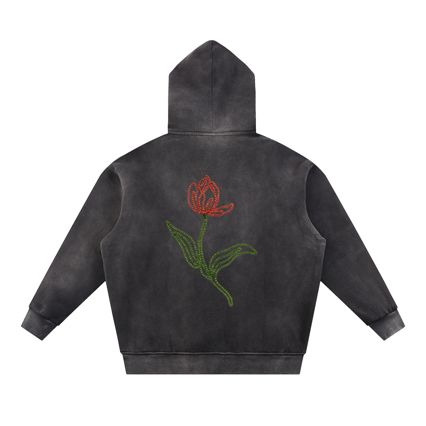 Sun Fade Contrast Tape Fleece Hoodie