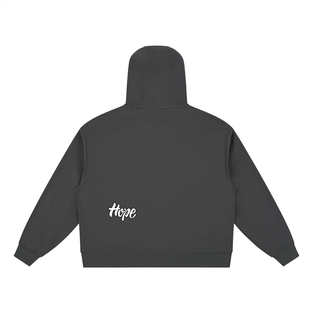 Boxy Button Placket Hoodie