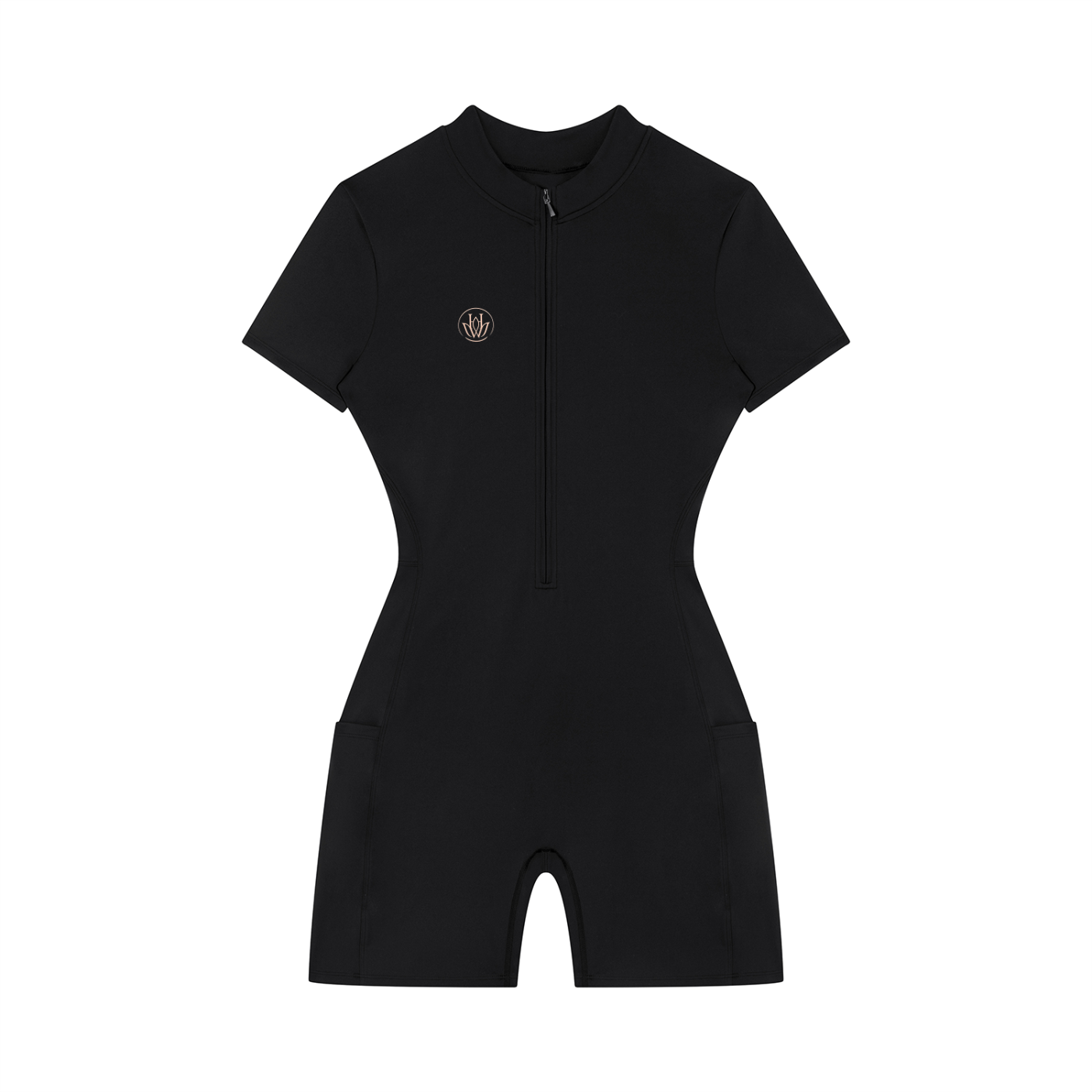 Women's Quarter-Zip Short Sleeve Romper