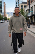 Vintage Washed Frayed-Hem Hoodie