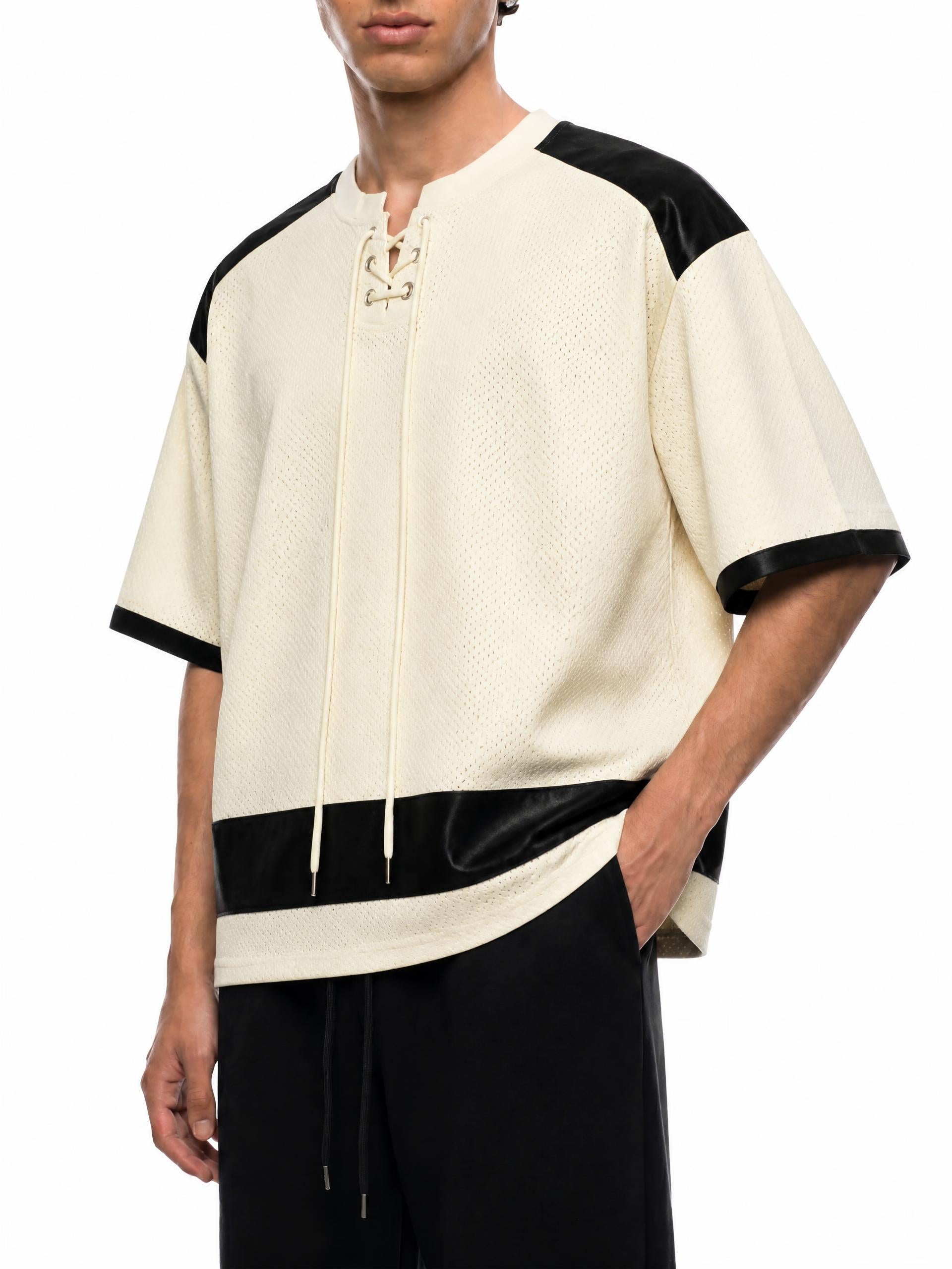 Unisex Raglan Sleeve Mesh Boxy T-Shirt