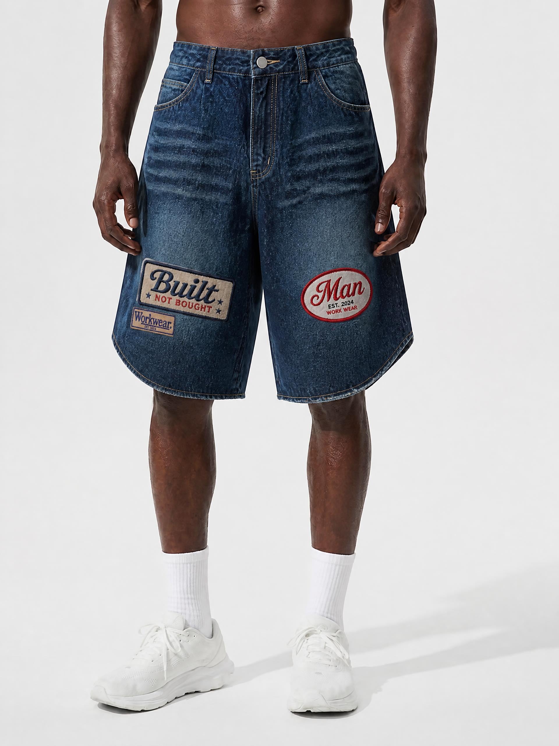Men’s Wide Leg Denim Shorts