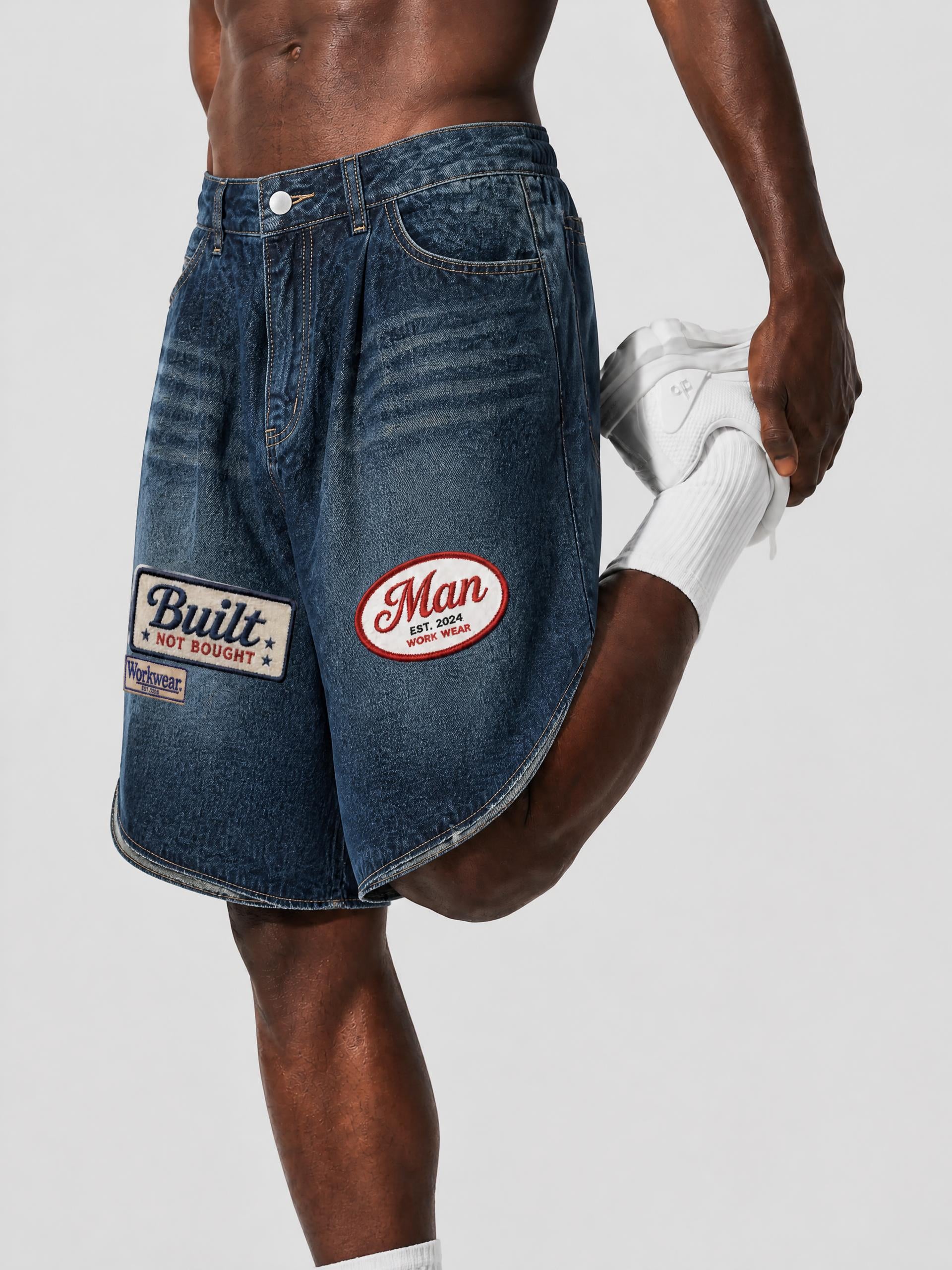 Men’s Wide Leg Denim Shorts