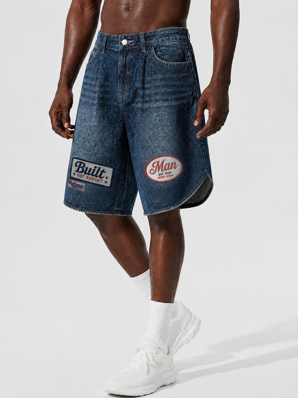Men’s Wide Leg Denim Shorts