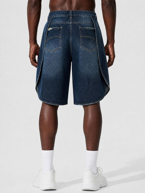 Men’s Wide Leg Denim Shorts