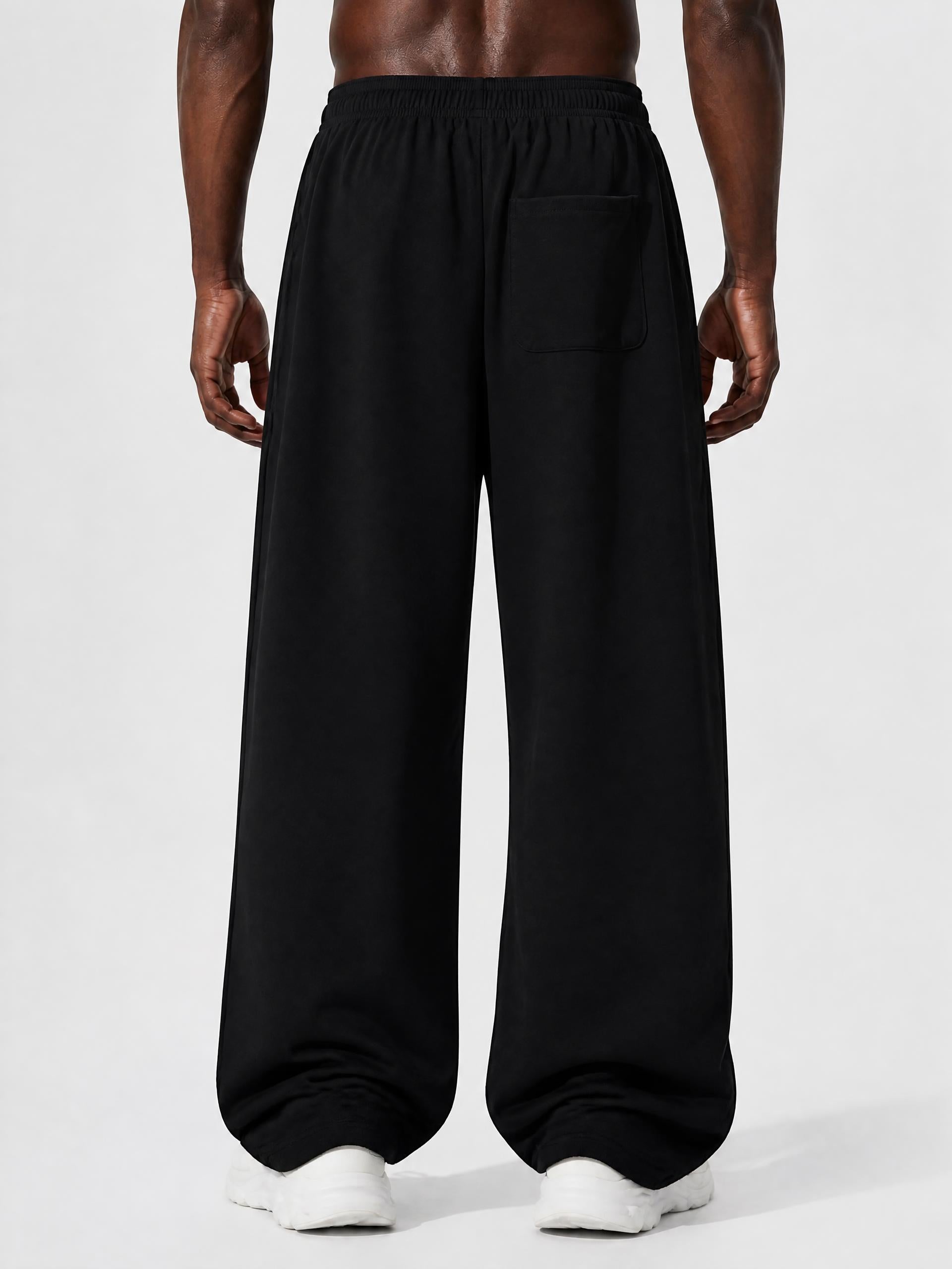 Contrast Tape Straight-Leg Sweatpants