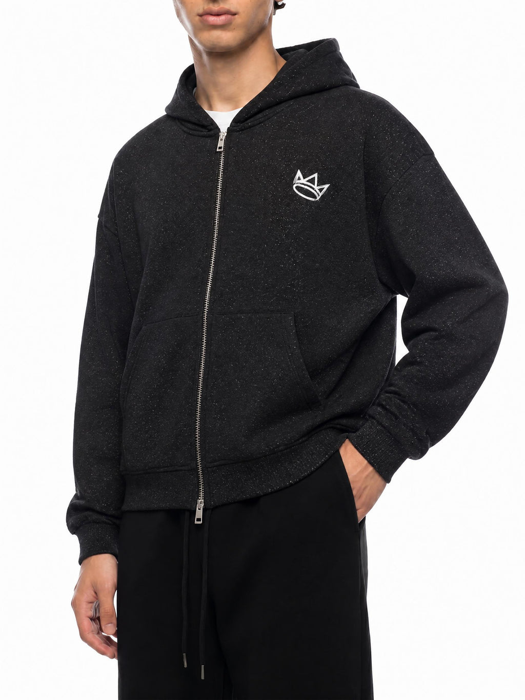 Unisex Sparkles Full Zip Boxy Hoodie