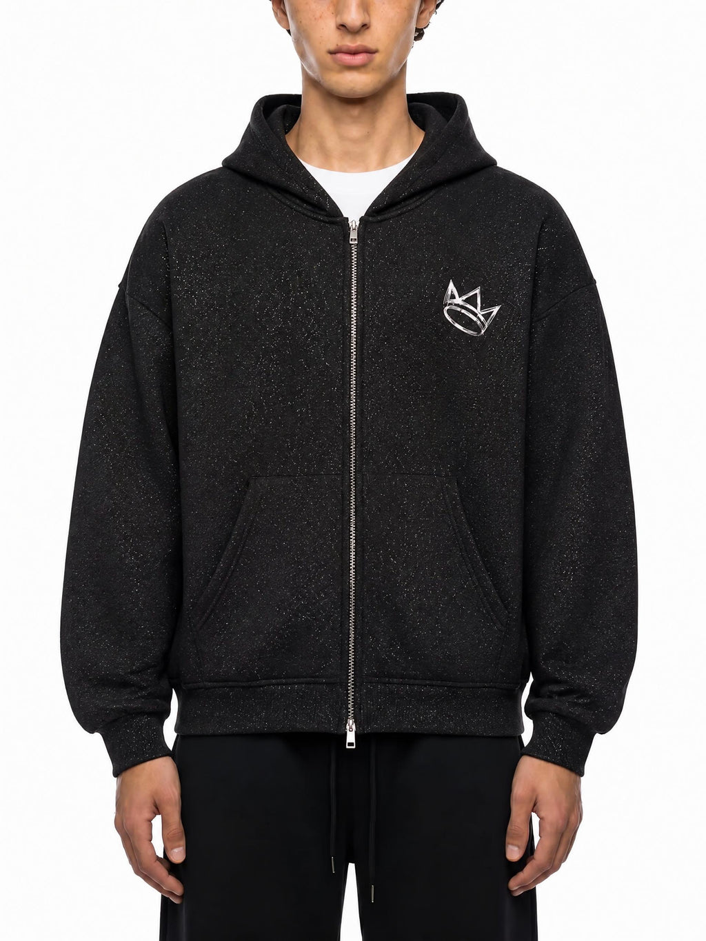 Unisex Sparkles Full Zip Boxy Hoodie