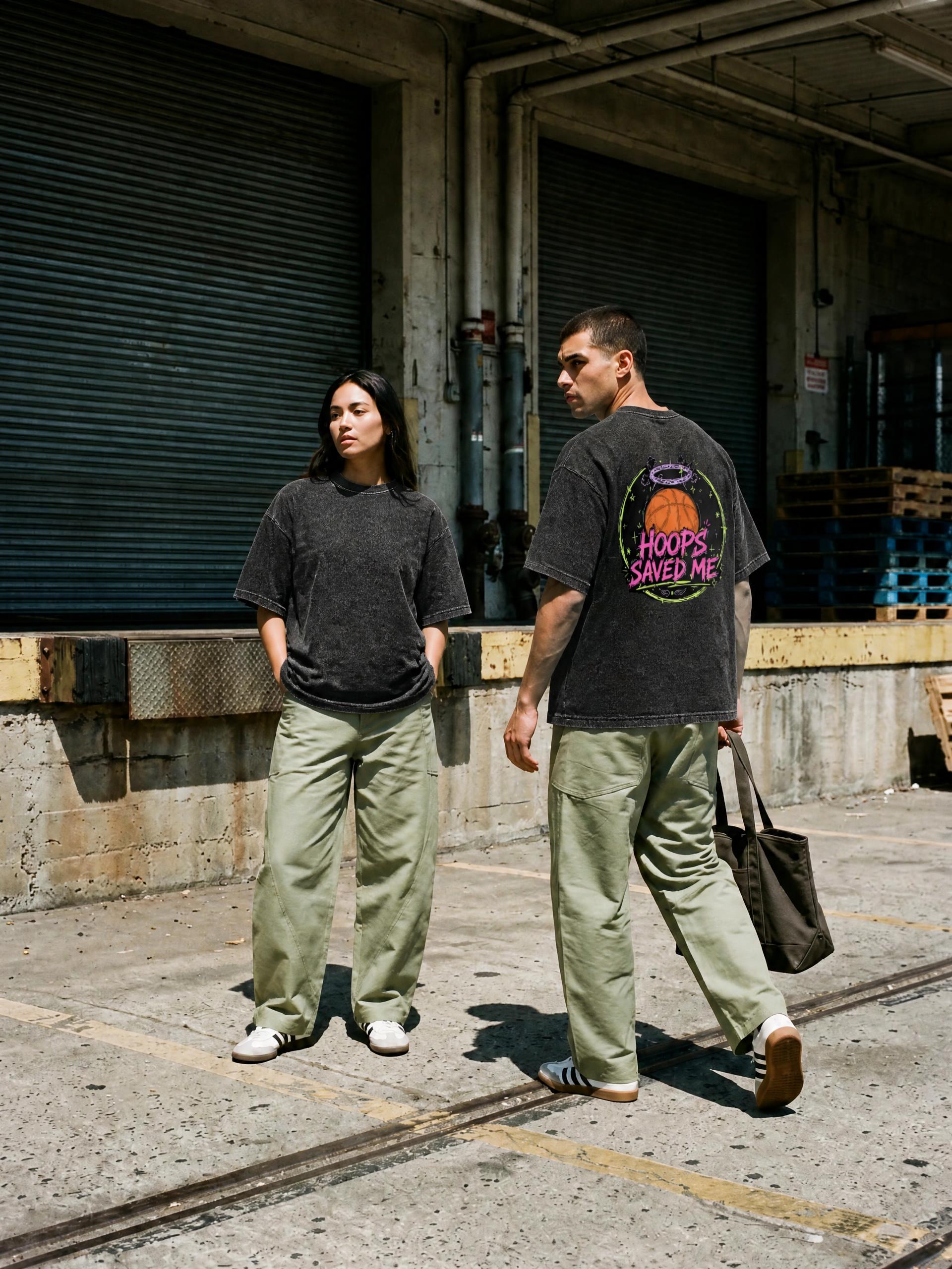 Textured Waffle Washed Boxy T-Shirt