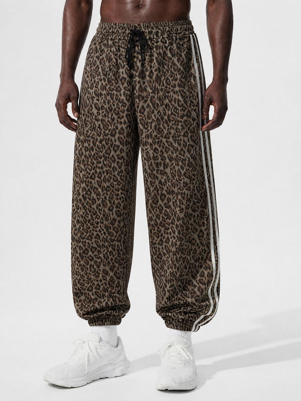 Unisex Leopard Barrel Leg Sweatpants