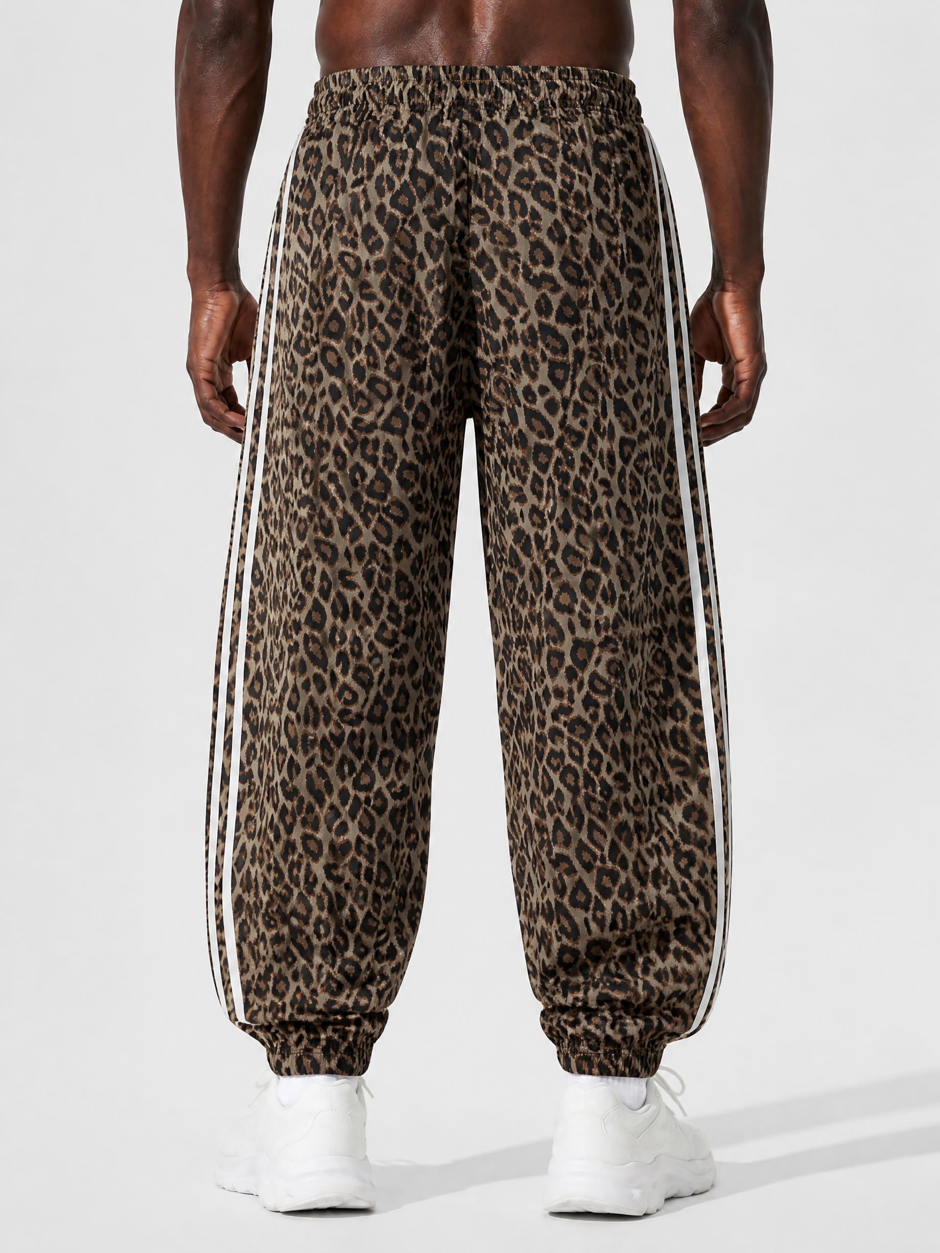 Unisex Leopard Barrel Leg Sweatpants