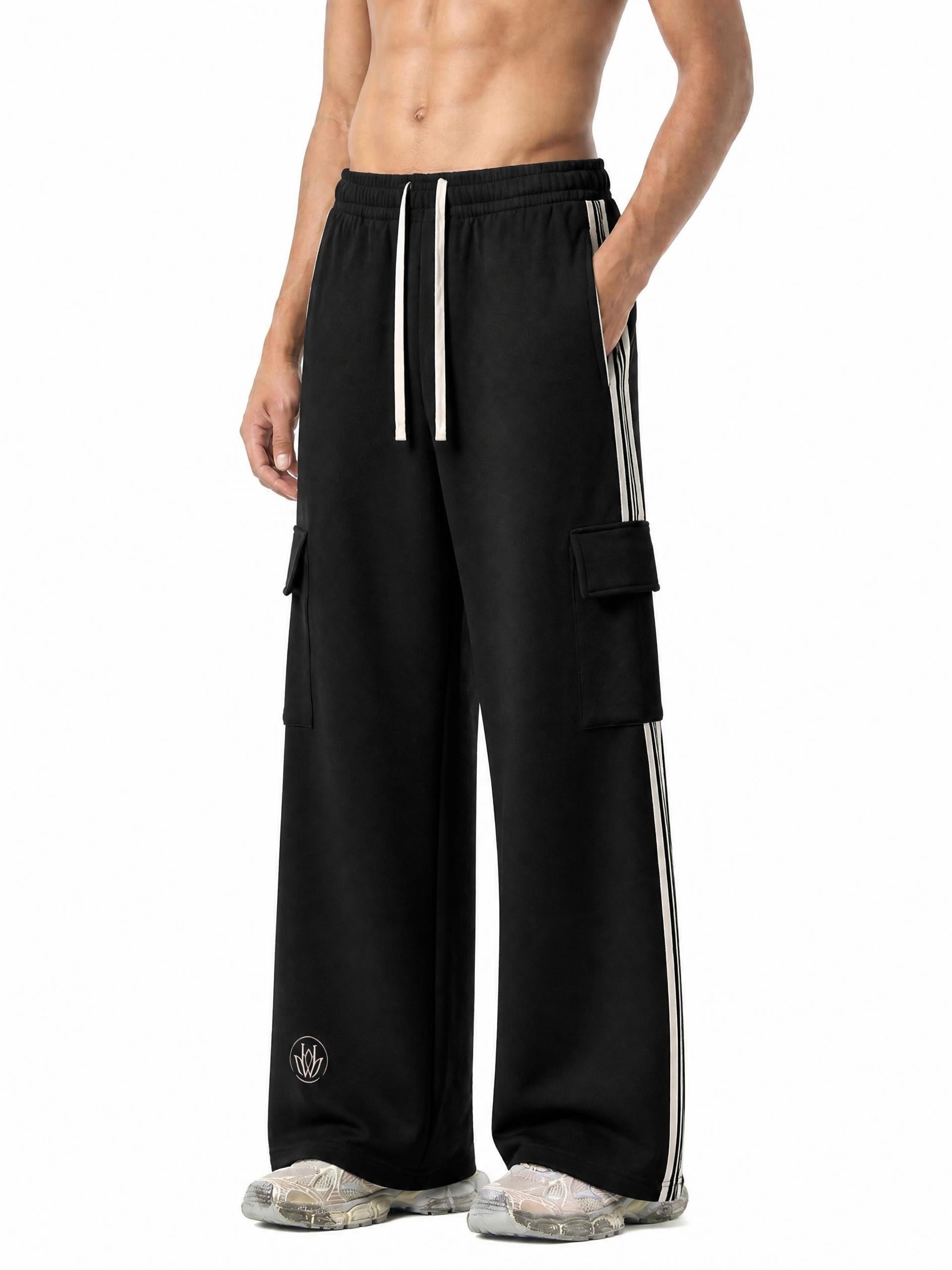 Side Stripe Straight-Leg Pants