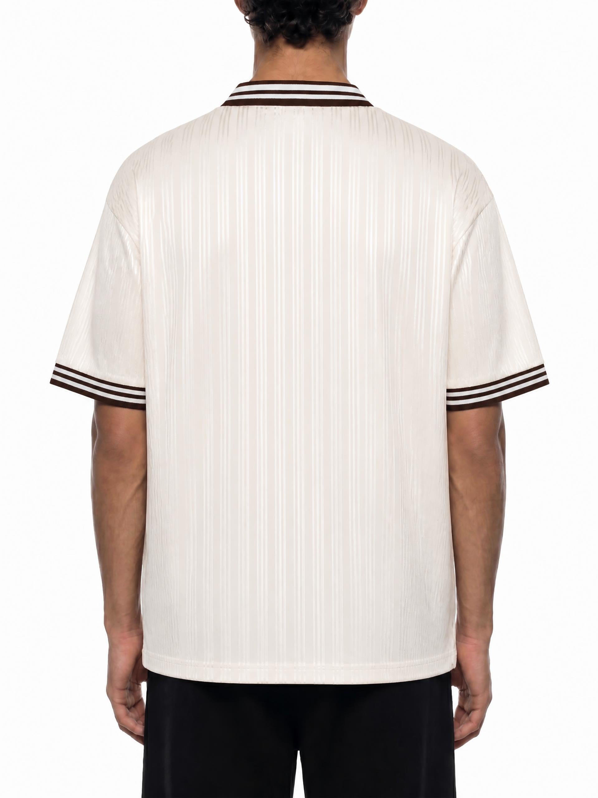 Contrast Stripes Polo Collar T-Shirt