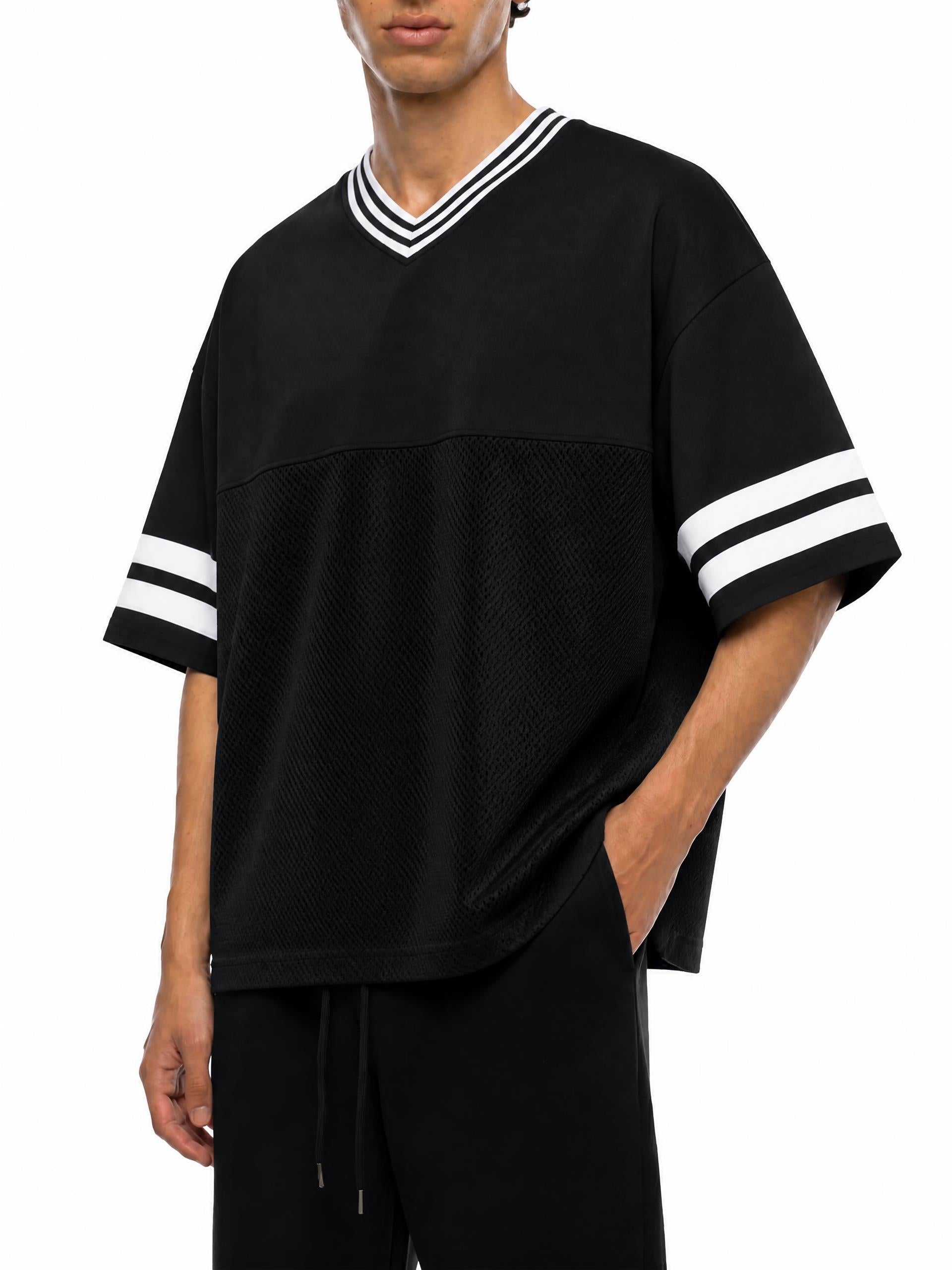 Taped Mesh Boxy T-Shirt
