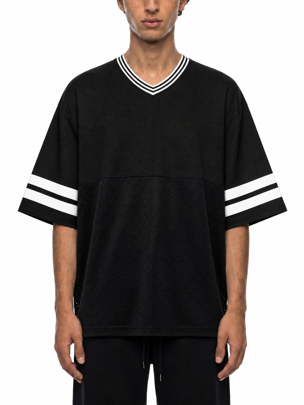 Taped Mesh Boxy T-Shirt