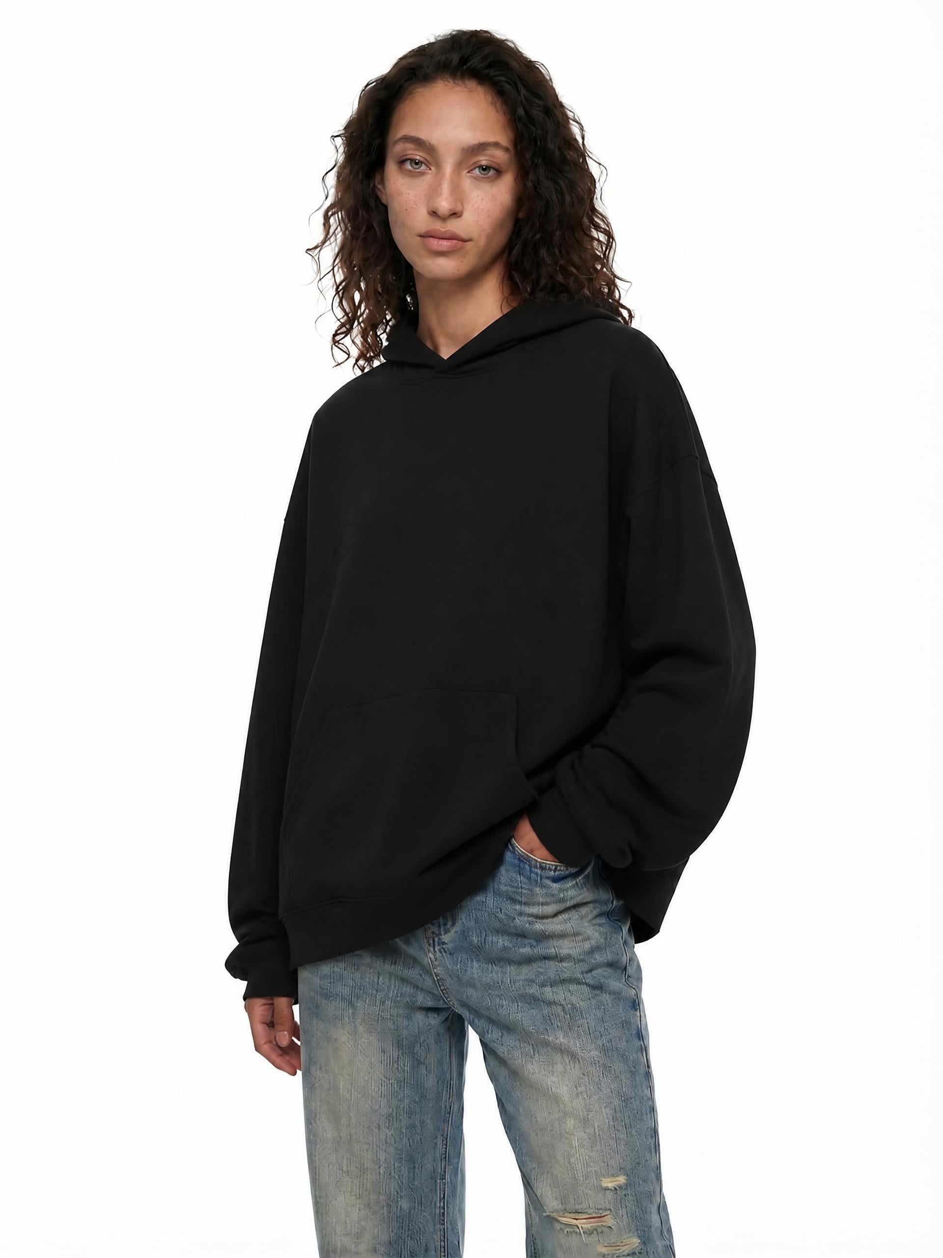 Boxy Gather-Hem Hoodie