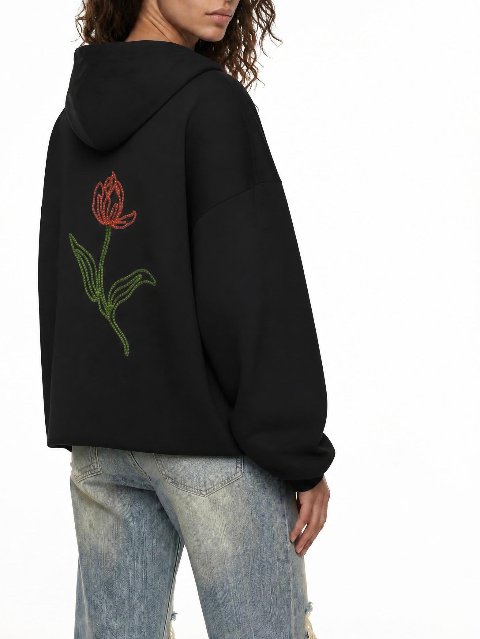 Boxy Gather-Hem Hoodie