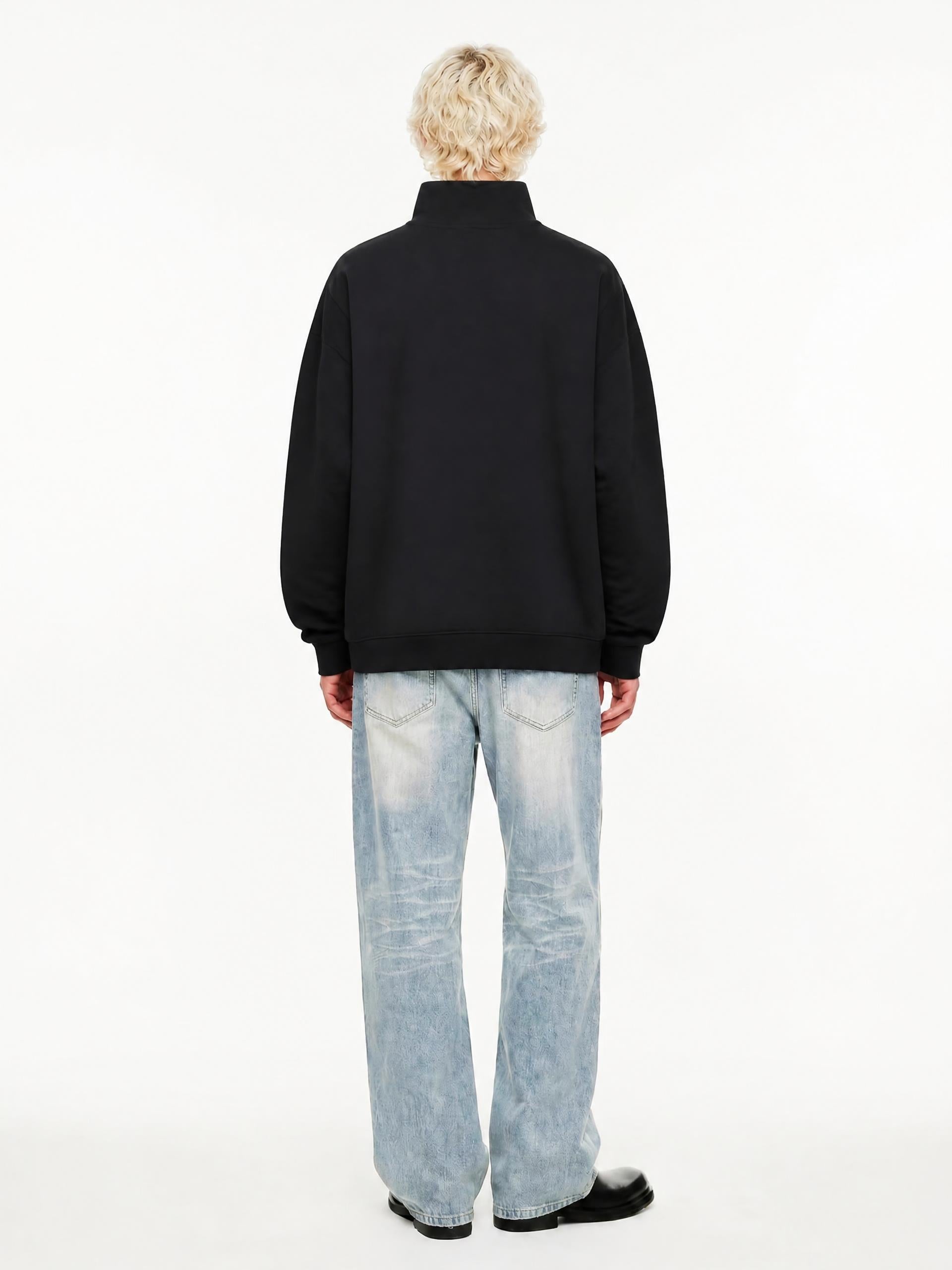 Quarter-Zip Drop Shoulder Sweatshirt