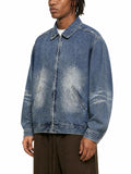 Vintage Wash Zip Up Denim Jacket