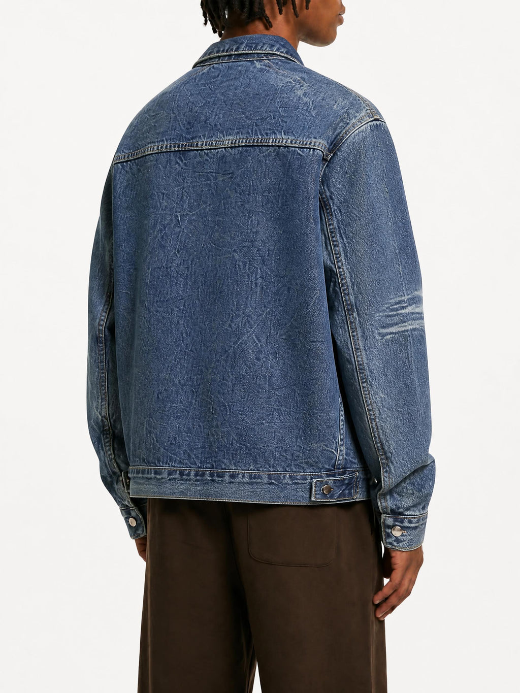 Vintage Wash Zip Up Denim Jacket