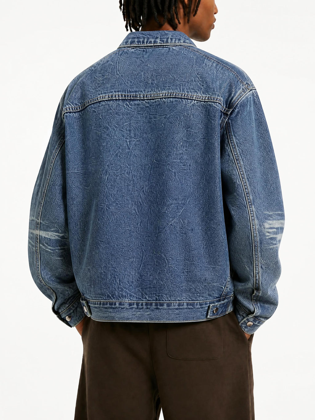 Vintage Wash Zip Up Denim Jacket