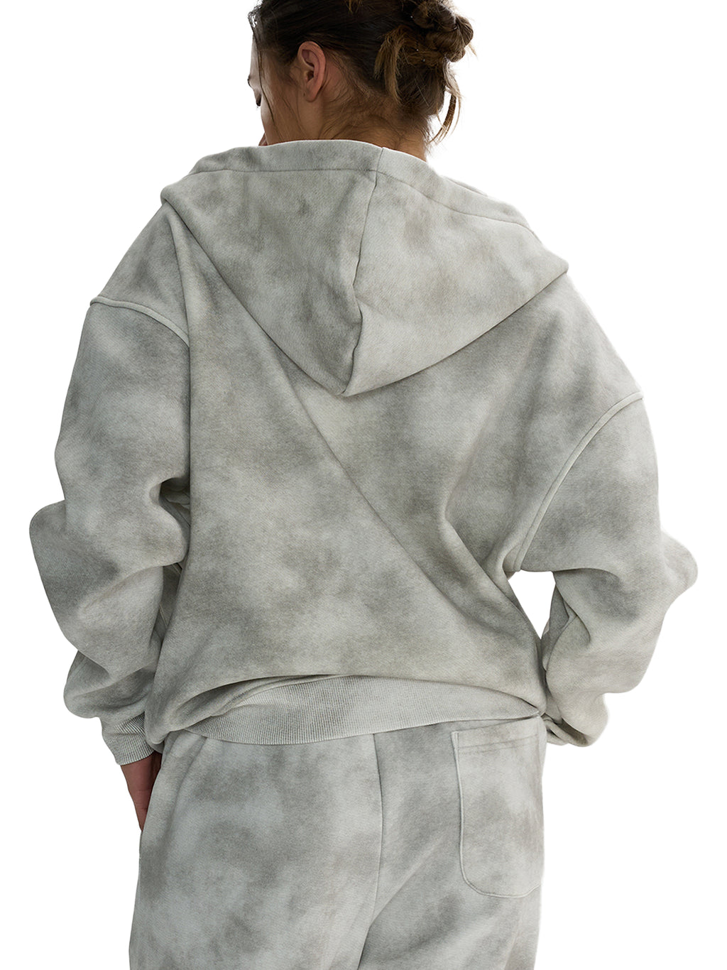 Unisex Vintage Wash Leopard Full Zip Hoodie