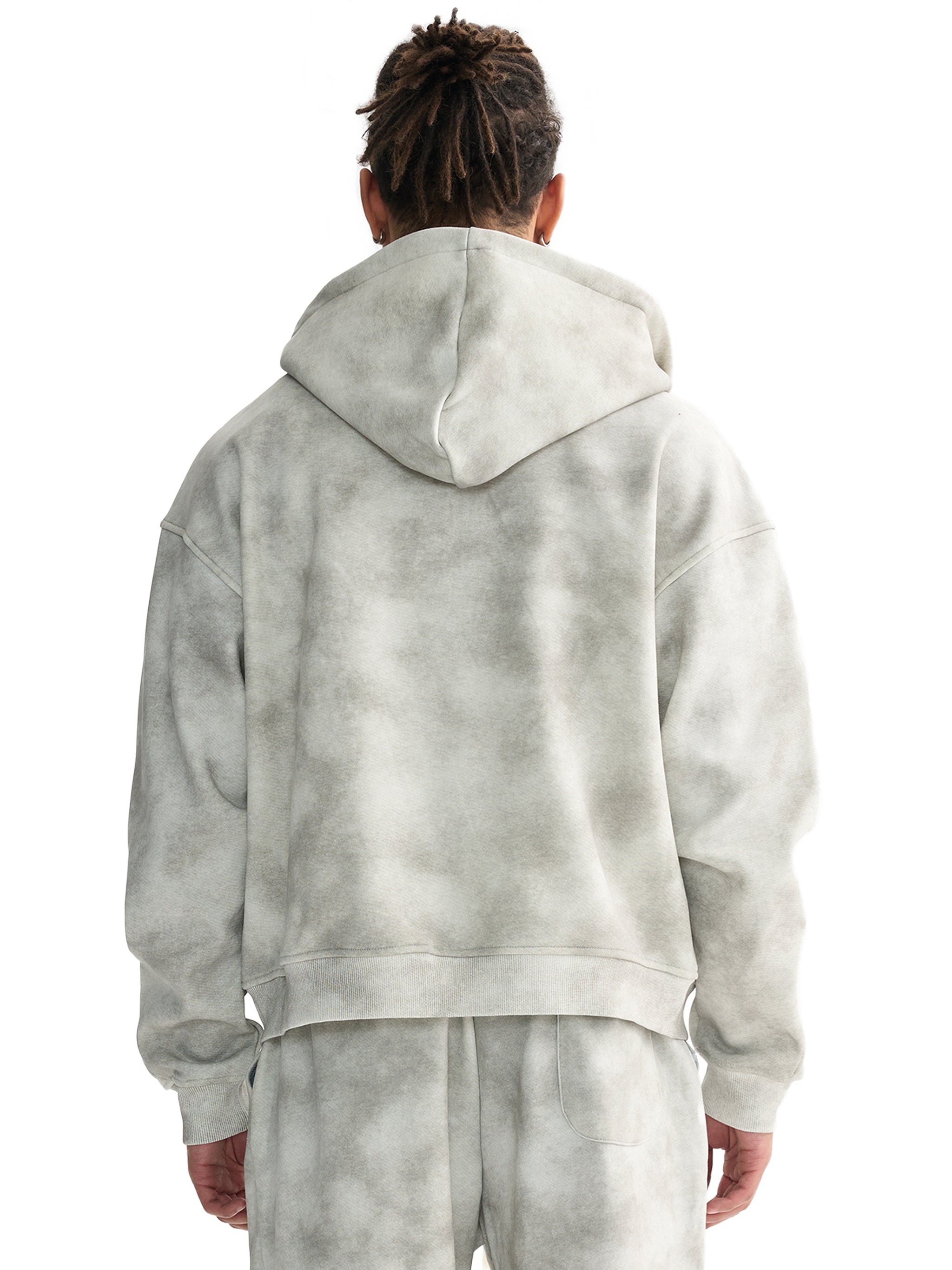 Unisex Vintage Wash Leopard Full Zip Hoodie