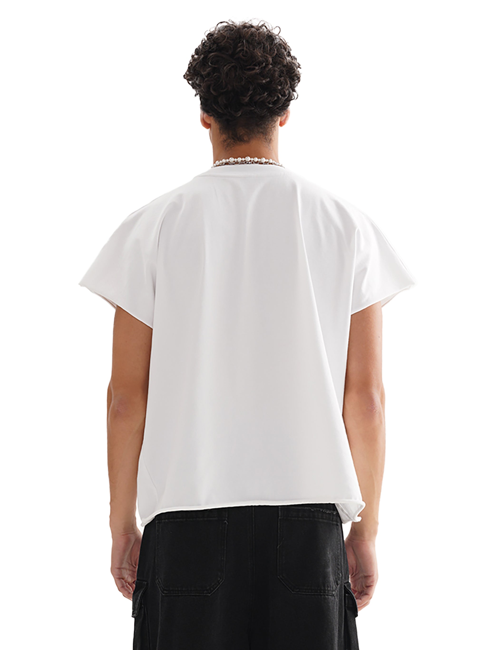Raw Edge Boxy Non-Shrink T-Shirt