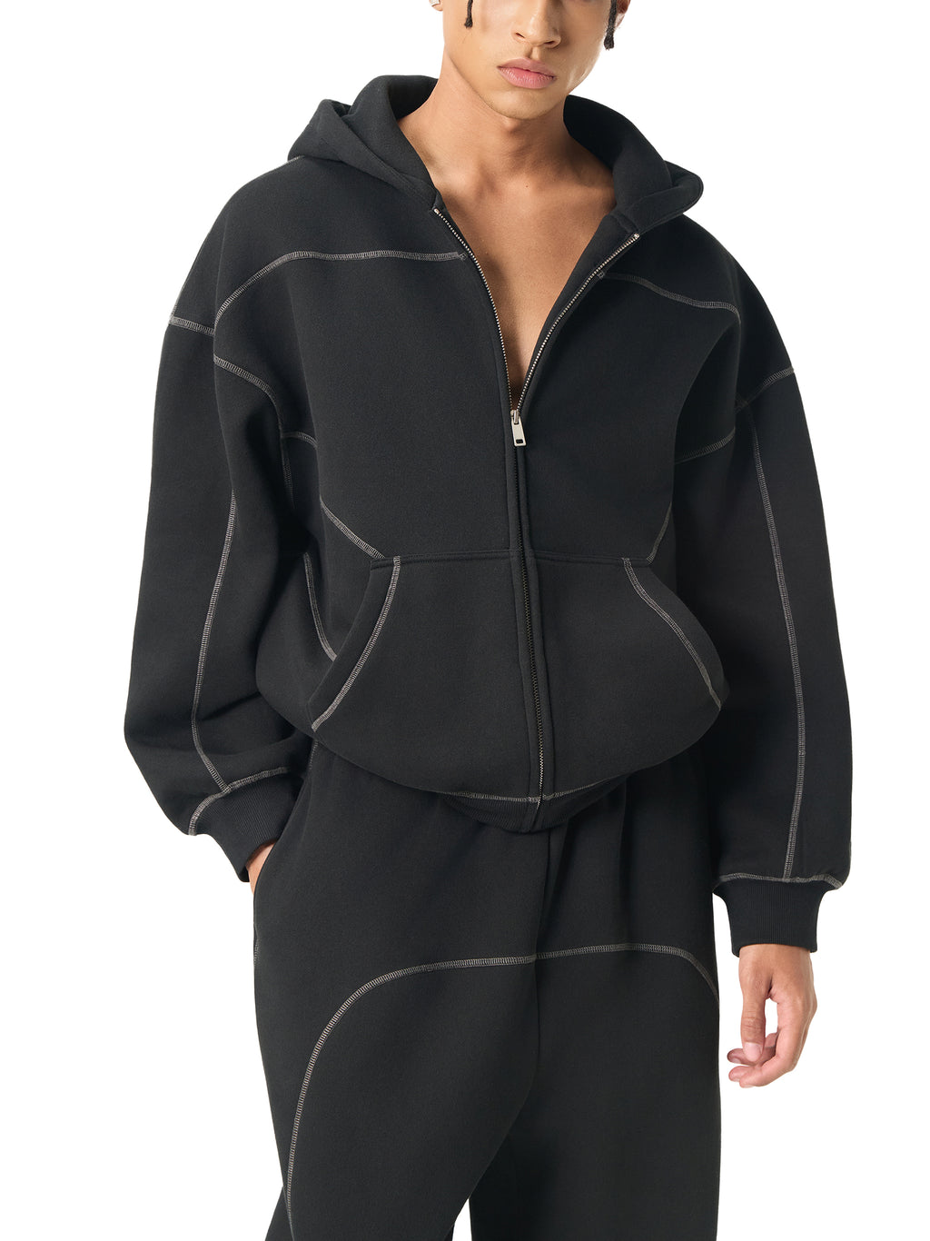 Unisex Vintage Wash Leopard Full Zip Hoodie