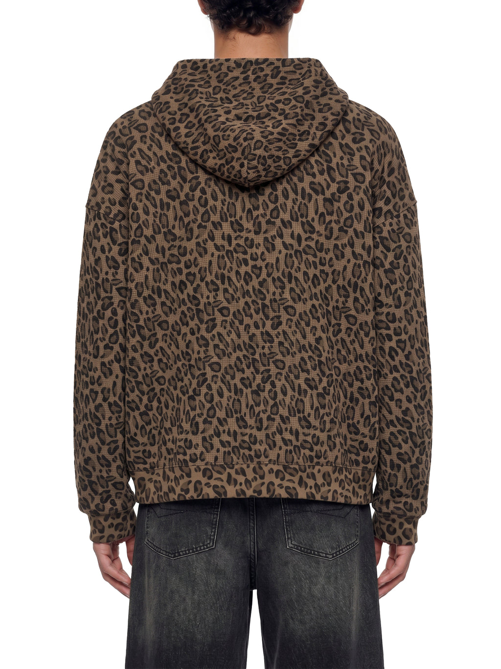 Unisex Vintage Wash Leopard Full Zip Hoodie