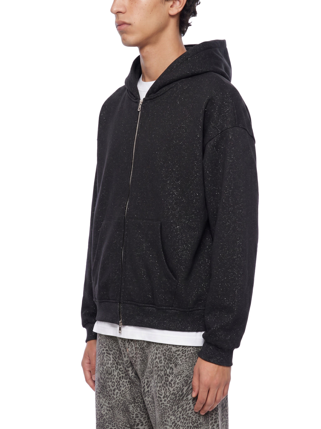 Unisex Vintage Wash Leopard Full Zip Hoodie