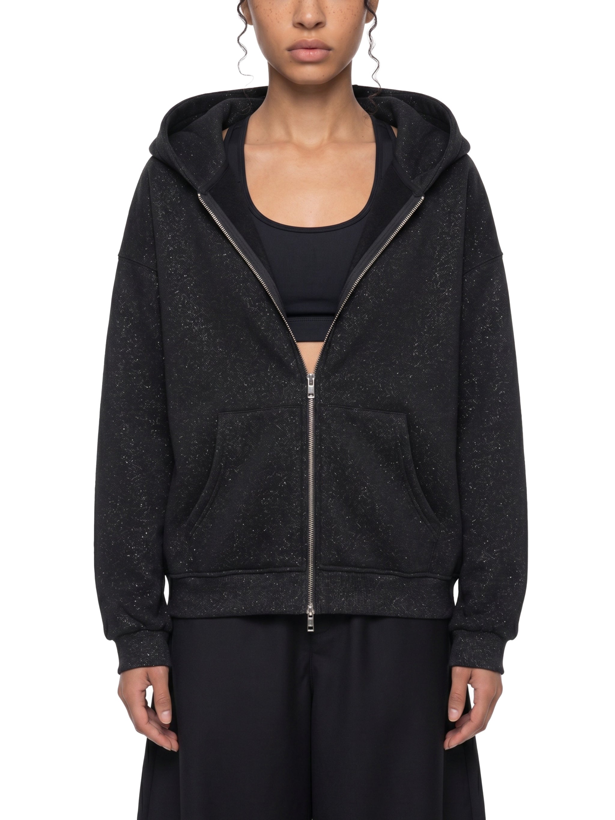 Unisex Vintage Wash Leopard Full Zip Hoodie
