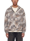 Unisex Vintage Wash Leopard Full Zip Hoodie